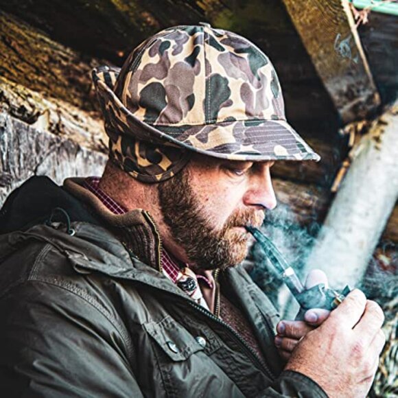 Camo Baseball Hat Elastic Closure Classic Retro Sporty Adjustable Fit